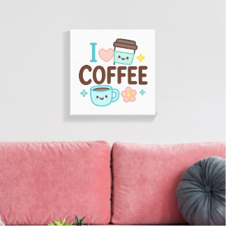 Toile I Love Coffee Cute Kawaii Sticker – Adorable Coffe