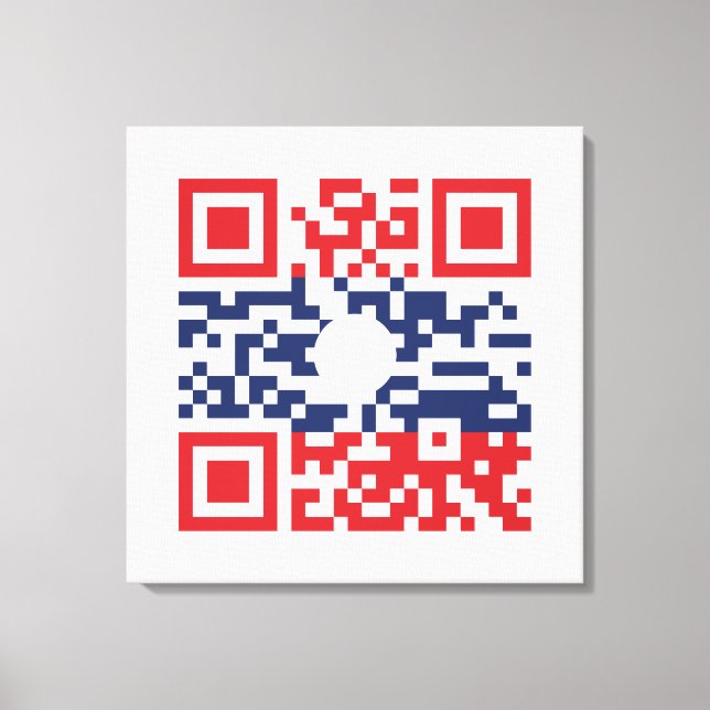 Toile I Love Laos (Khoy Huk Lao) Drapeau QR Code | Geek  (Recto)