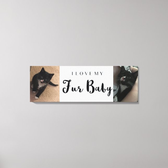 Toile I Love My Fur Baby Custom Photo Collage (Recto)