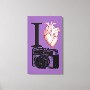 Toile I Love Vintage Camera Photography Canvas Imprimer