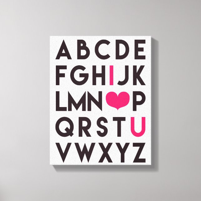 Toile I LOVE YOU - Romantic Alphabet Canvas (Recto)