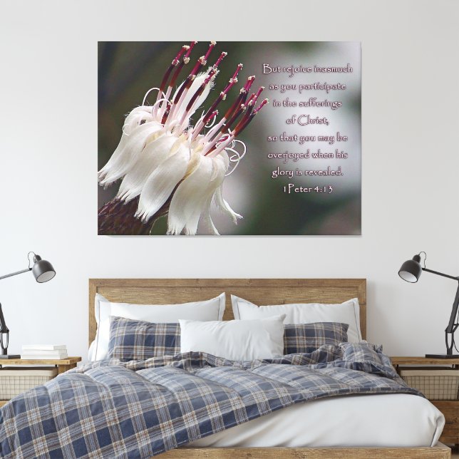 Toile I Peter 4:13 Inspiration Florale (Insitu(Chambre))