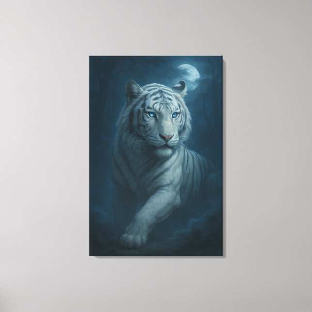 Toile Ice Spirit White Tiger – Mystic Guardian of Calm P (Recto)