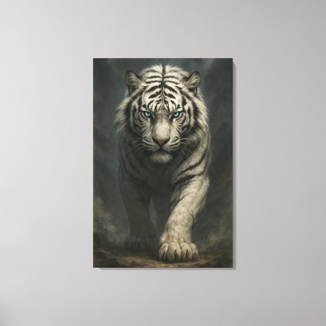Toile Ice Spirit White Tiger – Mystic Guardian of Calm P (Recto)