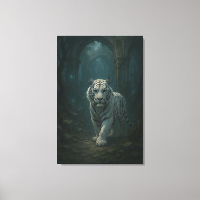 Toile Ice Spirit White Tiger – Mystic Guardian of Calm P (Recto)