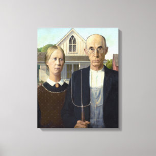 Toile Iconic Grant Wood gothique américain