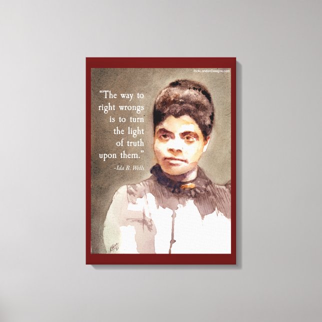 Toile Ida B Wells Et Citation "Right & Wrong" (Recto)