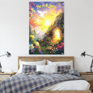 Toile Il est ressuscité — Résurrection de Pâques —  Luc 