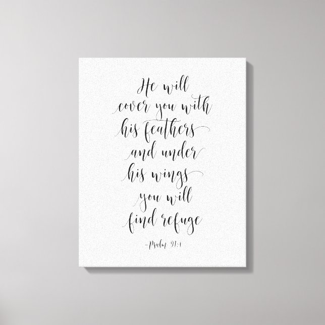 Toile Il Te Couvrira Avec Ses Plumes, Psaume 91:4 (Recto)