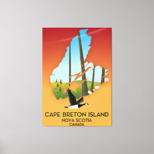 Toile Île du Cap-Breton Nouvelle-Écosse Carte du Canada