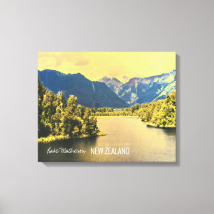 Toile Île du Sud du lac Matheson en Nouvelle-Zélande