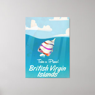Toile Îles Vierges britanniques Affiche de vacances vint