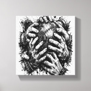 Toile Illustration à l'encre d'art sombre des Orcades – 