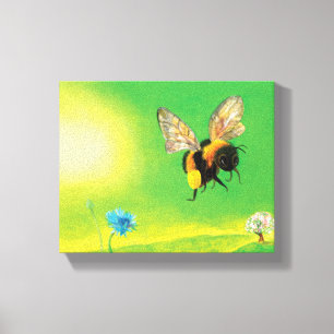 Toile Illustration Bumble Bee Flying