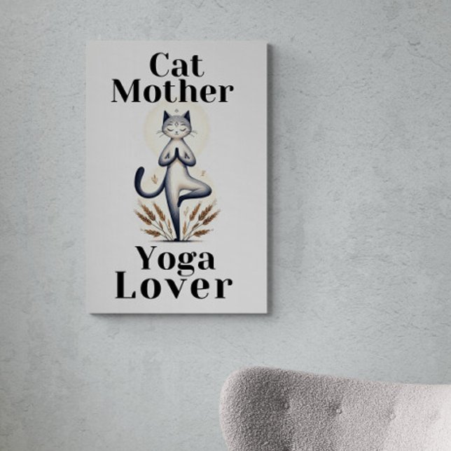 Toile Illustration Cat Mother Yoga Lover (Créateur téléchargé)