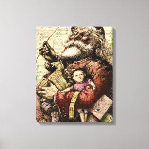 Toile Illustration classique de Thomas Nast du Père Noël