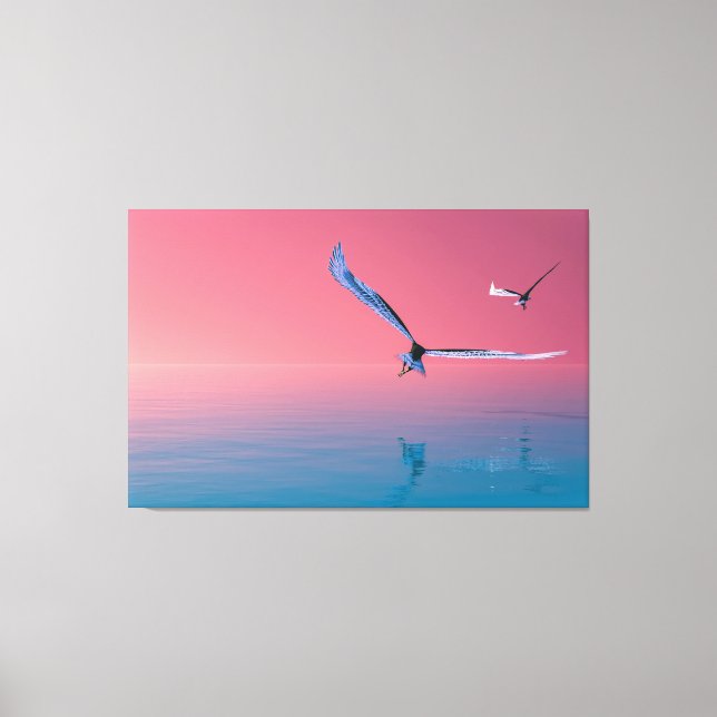 Toile Illustration D'Aigles Volant Dans Les Couleurs Toi (Recto)