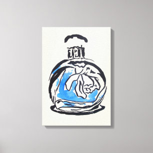 Toile Illustration d'aquarelle de mode de bouteille de p
