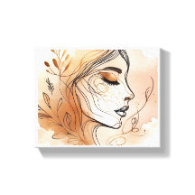 Illustration d'art en ligne du visage de la femme