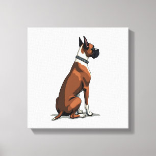Toile Illustration de Boxer Vintage vu de dos Marron W