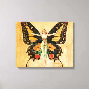Toile Illustration de femme de Leyendecker papillon Flap