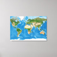 Illustration de la carte topographique du monde