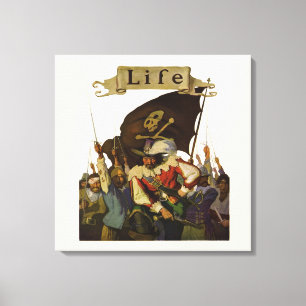 Toile Illustration de la vie vintage des pirates