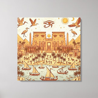 Toile Illustration de la ville antique égyptienne Boho-T