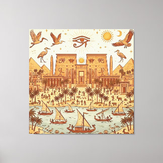 Toile Illustration de la ville antique égyptienne Boho-T