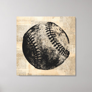 Toile Illustration de l'art de baseball vintage Style de