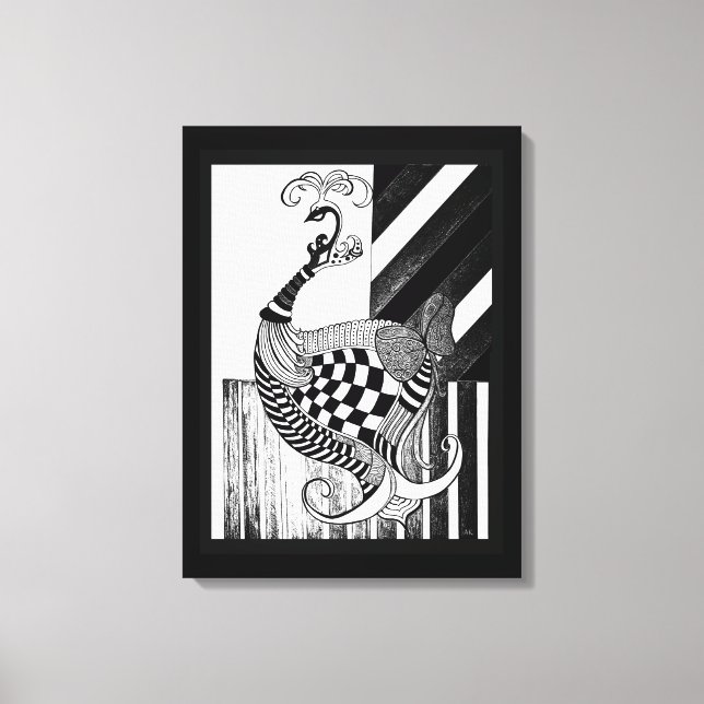 Toile Illustration de l'encre de paon de la journée des  (Recto)