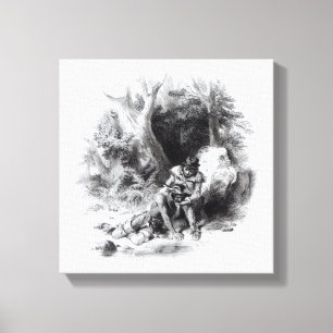 Toile Illustration 'du bout des Mohicans