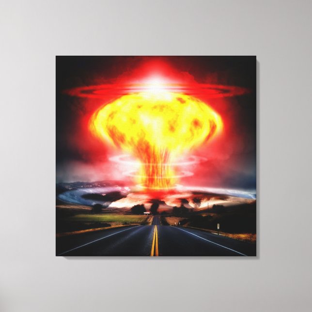 Toile Illustration du nuage de champignons d'explosion n (Recto)