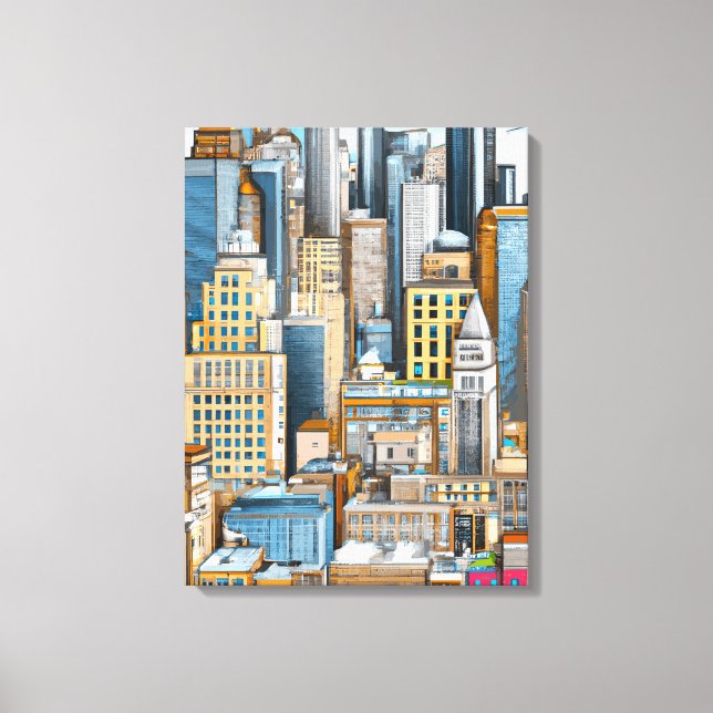 Toile Illustration du paysage urbain de New York (Recto)