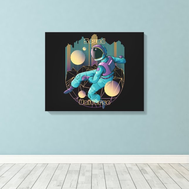 Toile Illustration d'un astronaute technologique moderne (Insitu (Plancher de Bois))