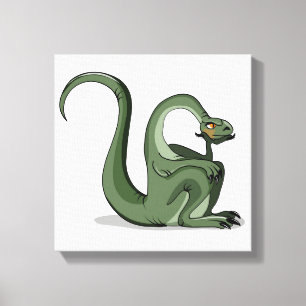 Toile Illustration D'Un Brontosaurus Caricaturé Qui Pens