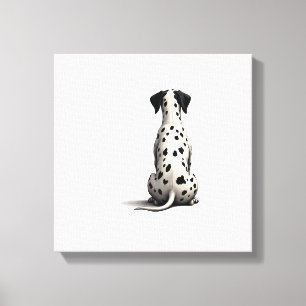 Toile Illustration d'un chien dalmatien vintage vu de de