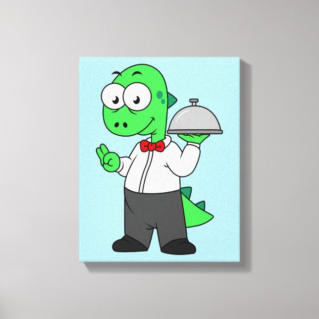 Toile Illustration D'Un Gardien Alimentaire Tyrannosauru (Recto)