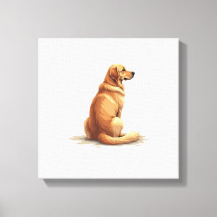 Toile Illustration d'un Golden Retriever vu de dos pour 