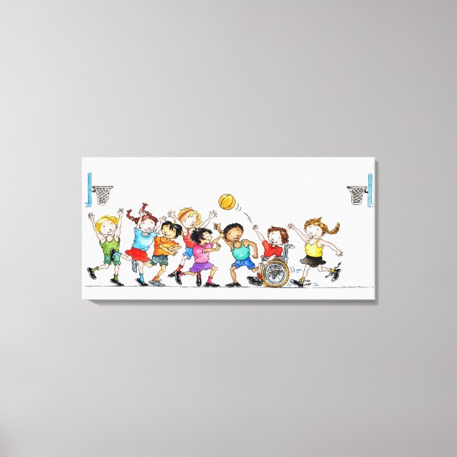 Toile Illustration d'un groupe d'enfants comprenant un (Recto)