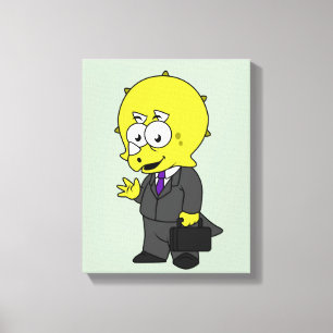 Toile Illustration D'Un Homme D'Affaires Tricératops.