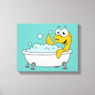 Toile Illustration D'Un Monstre De Loch Ness De Bain.