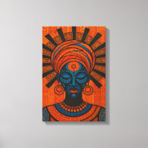 Illustration d'une femme africaine tribale avec au