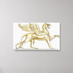 Toile Illustration d'une statue de griffon