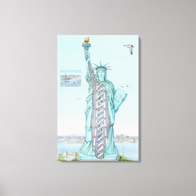 Toile Illustration transversale de Statue de la Liberté (Recto)