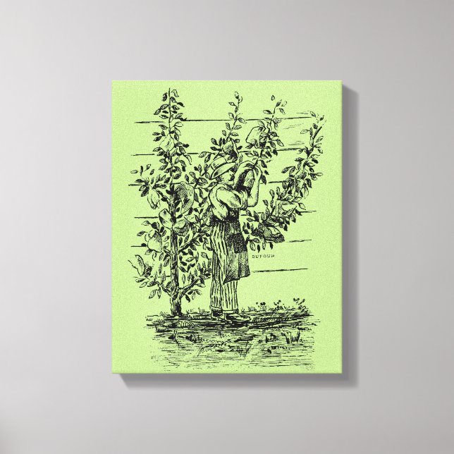 Toile Illustration vintage Vieux jardiner personnalisé C (Recto)