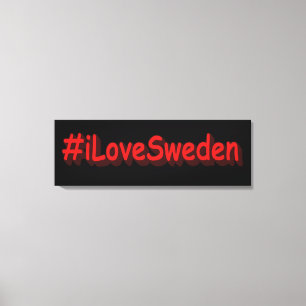 Toile "#iLoveSweden" Joli design. Commandez dès maintena