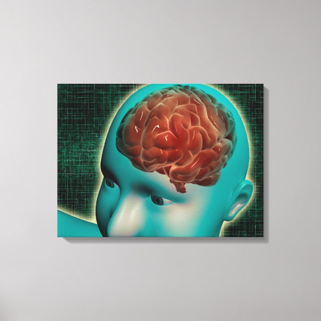 Toile Image Conceptuelle Du Corps Féminin Avec Cerveau 1 (Recto)