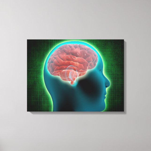 Toile Image Conceptuelle Du Corps Féminin Avec Cerveau 2 (Recto)