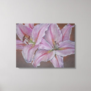 Toile image contemporaine de deux grandes fleurs de lys 